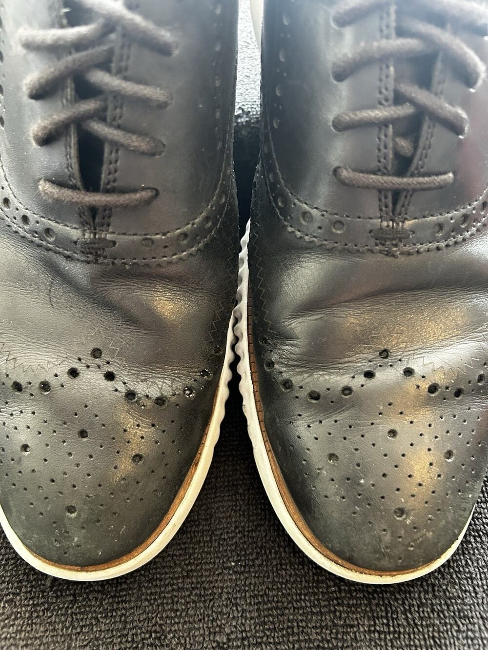 Cole Haan Mens 2.Zerogrand Laser Wingtip Oxford 10, Black/white